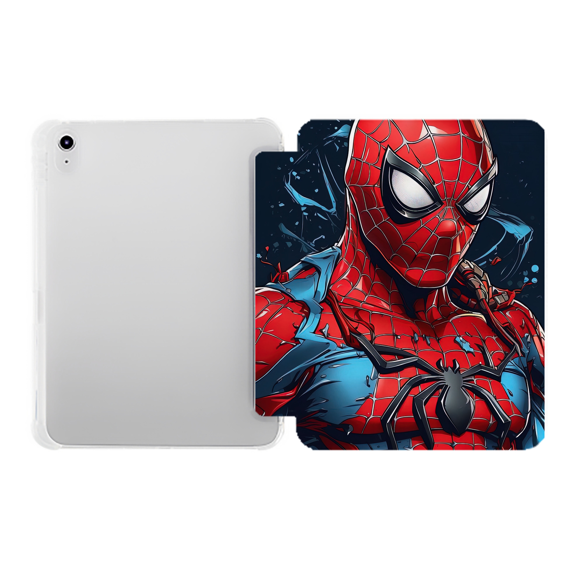 （画像用） Spider Man スパイダーマン IPad ケース ペン収納付き 三つ折りスタンド PUレザー×シリコン 対応機種9.5/10.5/10.9インチ